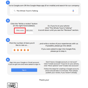 Google Review Leaflet example