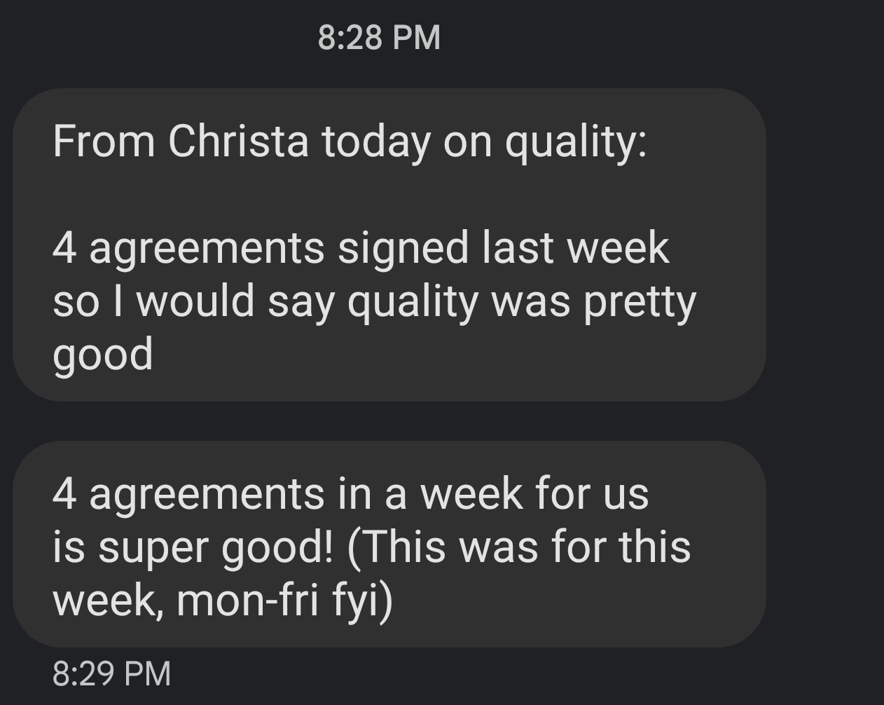 4 agreements in a week