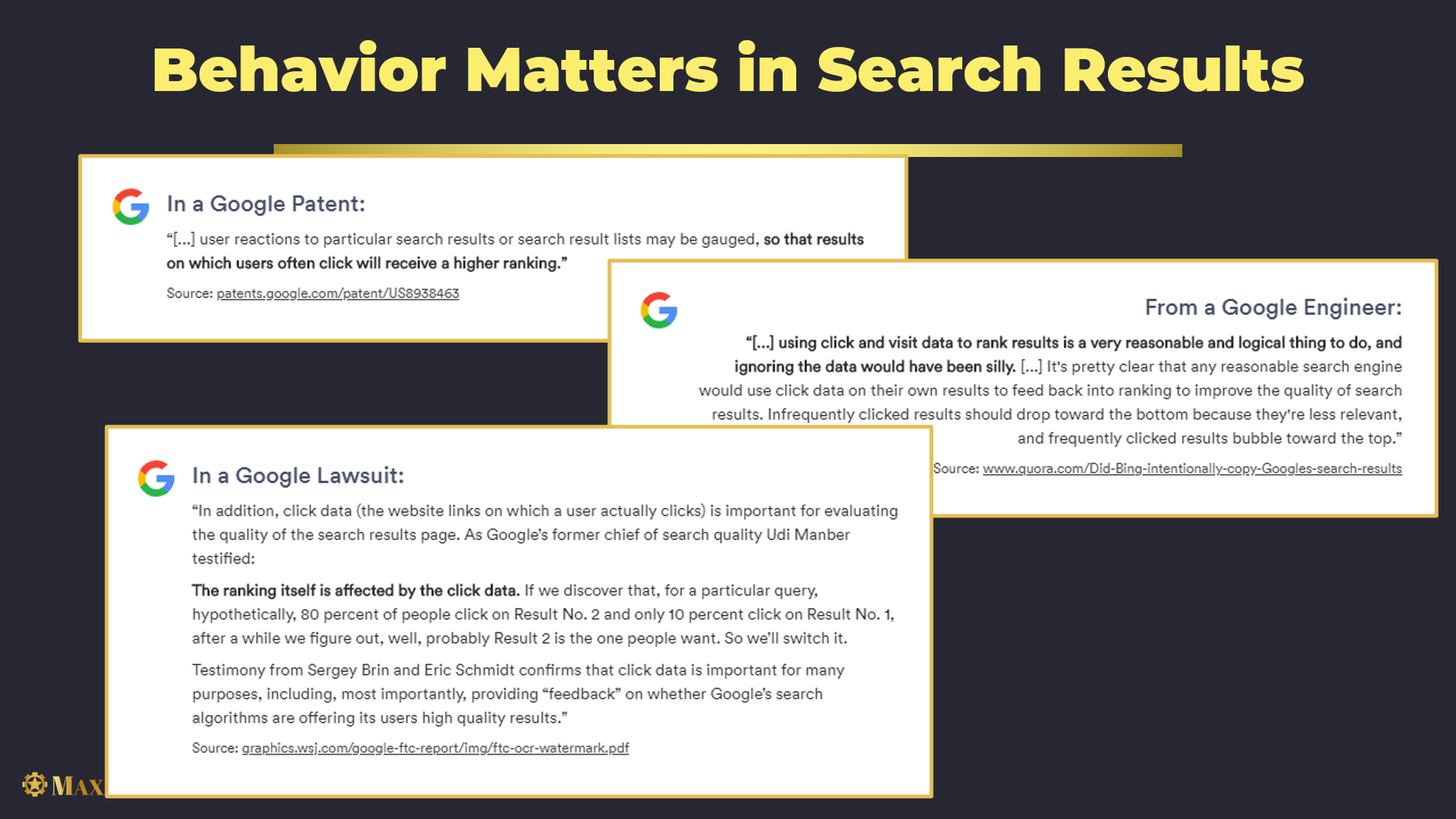 Behavior matters in search results
