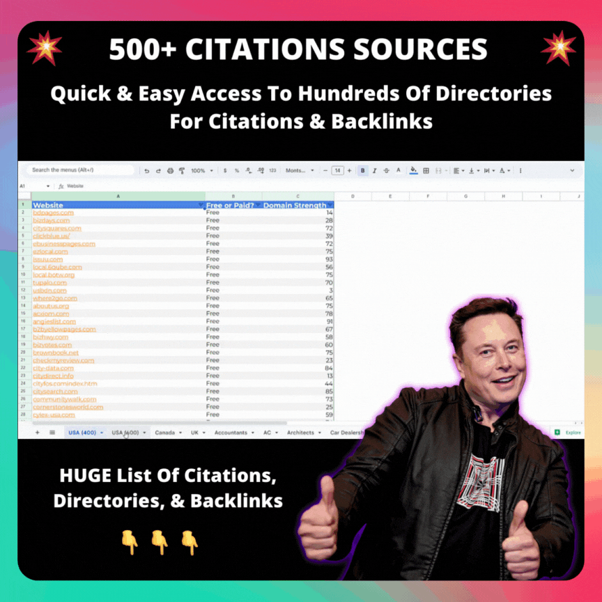 SEO Strategy for Local Businesses - 500+ Citations Sources