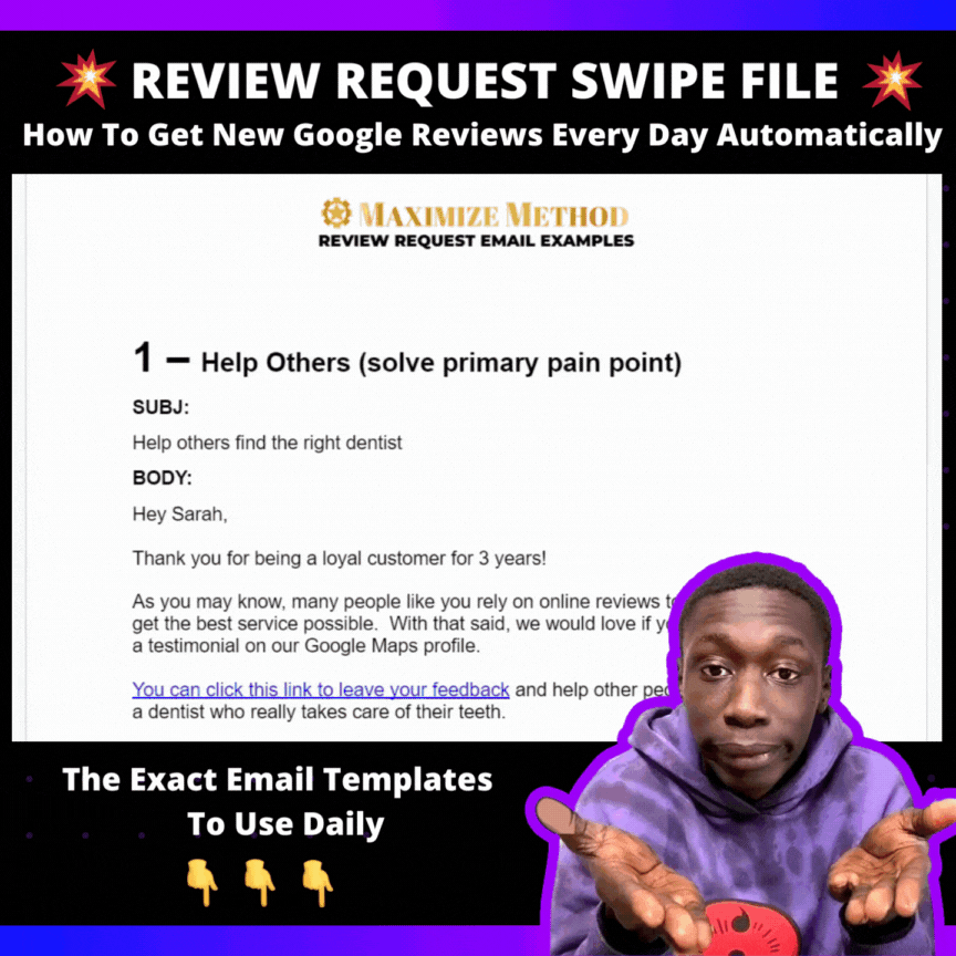 Free Local SEO Resources - Review Request Swipe File